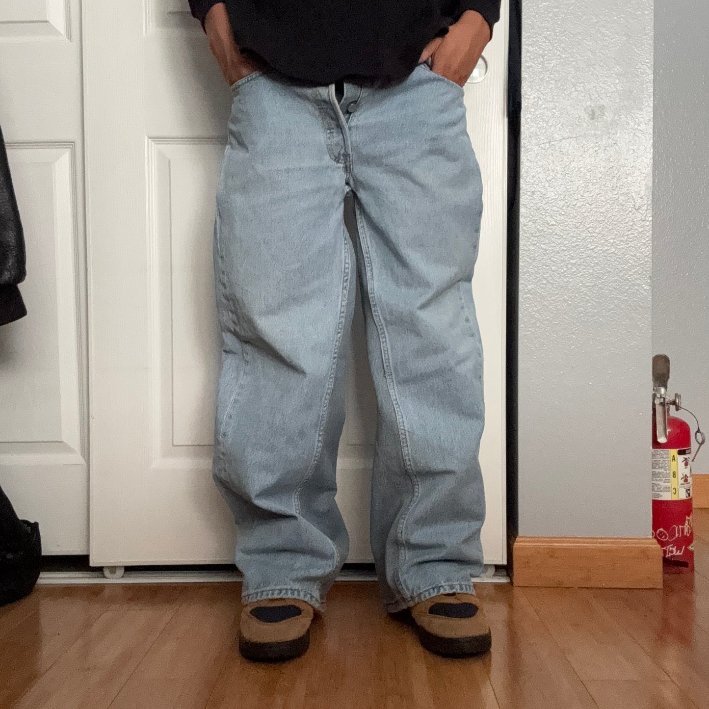 Reworked Green Cheetah Print Baggy Jeans
