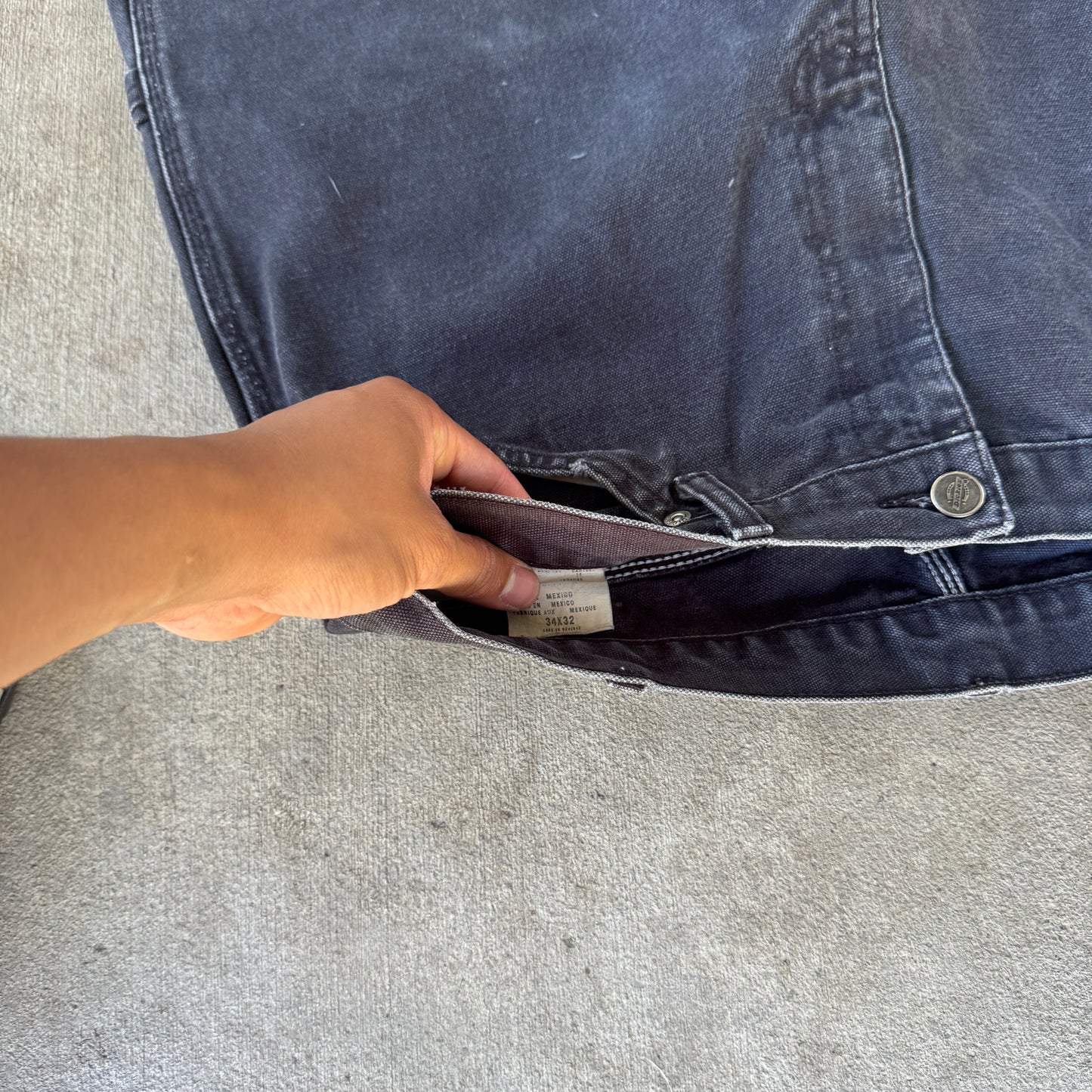 Reworked Distressed Baggy Workwear Jeans