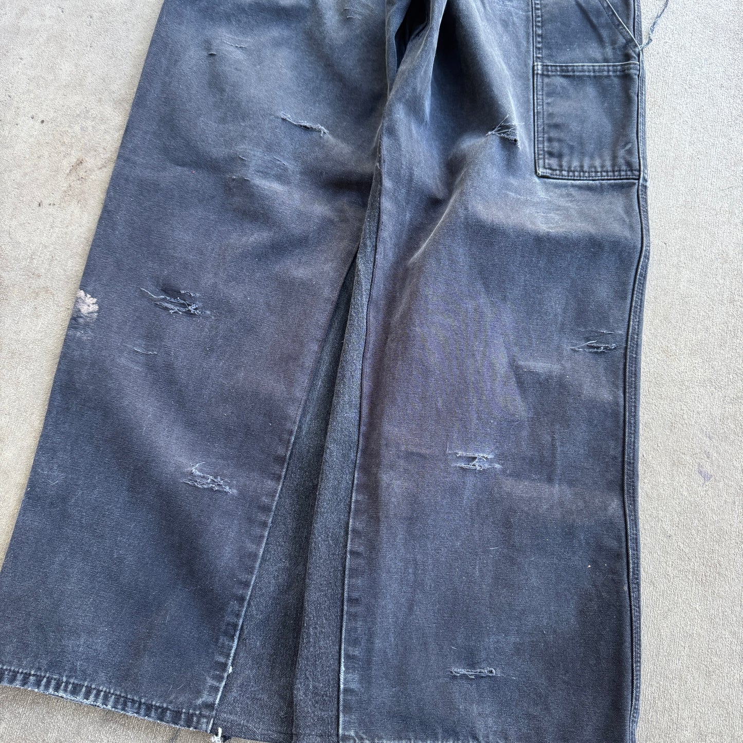 Reworked Distressed Baggy Workwear Jeans