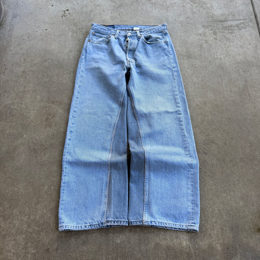 Reworked Green Cheetah Print Baggy Jeans